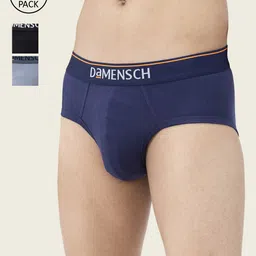DAMENSCH Pack Of 3 DEO-COTTON MOISTURE FREE Anti Bacterial Briefs DAM-CTS-B-NNY-BKN-SRY-image-30