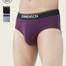 DAMENSCH Men Pack Of 3 Deo-Cotton Anti-Bacterial Moisture-Free Briefs-picture-35