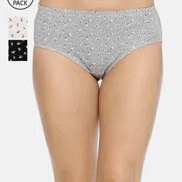 RedRose Women Pack Of 3 Printed Cotton Hipster Briefs-picture-35