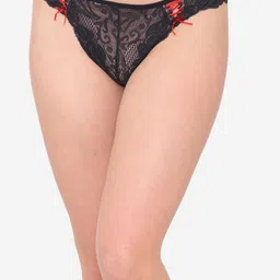 N-Gal Women Self Design Laced Bikini Briefs image 4