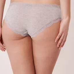 La Vie en Rose Women Grey Solid Cotton Hipster Briefs image 2