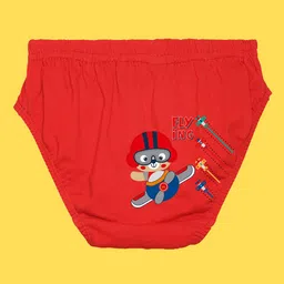 NUSYL Boys Pack of 3 Red,White,Yellow Printed Briefs image 2