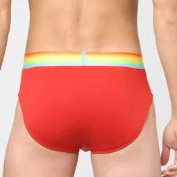 Jack & Jones Men Pack Of 2 Red & Blue Solid Cotton Basic Briefs 116795904 image 2