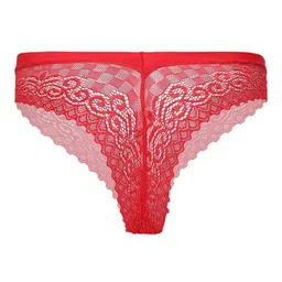 Opulent Women Self Design Low-Rise Laced Thong Briefs image 3