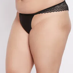 SECRETS BY ZEROKAATA Women Self Design Microfiber Lace Thong Briefs image 3