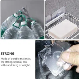 spivora Nail Free Wall Screw Adhesive No Drilling Bathroom Installation Pack of 10 Hook 10 image 2