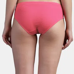 N-Gal Women Coral Pink Solid Cotton Hipster Briefs image 5
