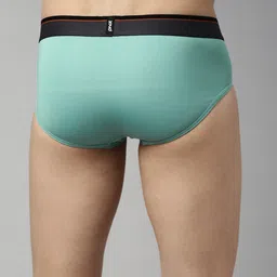 pivot Sea Green Men Solid Basic Briefs image 2