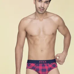 XYXX Men Checked Mid-Rise Basic Briefs XYBRF183 image 5