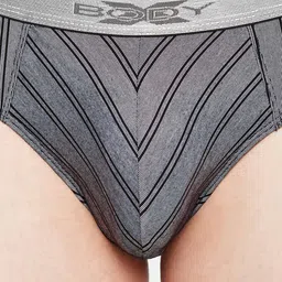 BODYX Striped Printed Low Rise Basic Briefs BX27B-BLACK-STRIPE-XL image 2