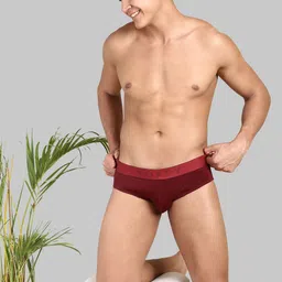 KOFFY Men Pack Of 2 Basic Briefs KOFFY_KI43_BRF_BLK_MRN_2PC image 3