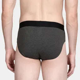Pepe Jeans Men Grey Solid Cotton Basic Briefs image 2