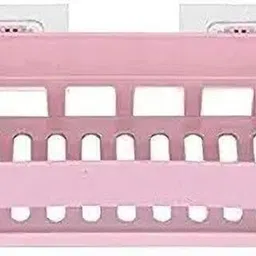 shrey Self Adhesive Wall Hanging BATHROOM floating Shelf (pack of 2) 1.383 Plastic Wall Shelf-picture-42