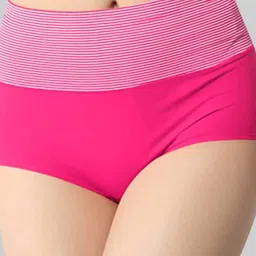 PLUMBURY Pack Of 2 Cotton Striped Tummy Control Briefs image 3