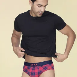 XYXX Men Checked Mid-Rise Basic Briefs XYBRF183 image 4