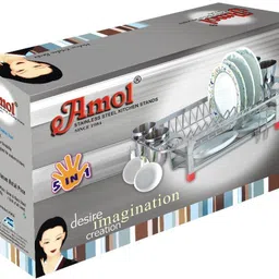 amol Utensil Kitchen Rack Premium Stainless Steel Dish Rack | Utensils Stand | Kitchen Organizer Rack Steel image 4