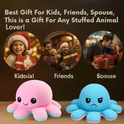 smilemakers creation Reversible Plush Octopus, Soft Stuffed Animal - 18 cm image 2