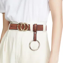 benzene Women Brown Artificial Leather Belt image 2
