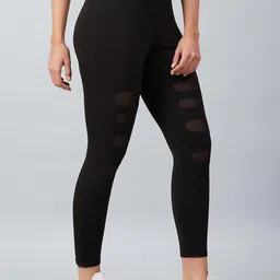 blinkin Solid Women Black Tights image 5