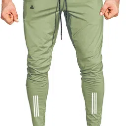 avolt Men Solid Light Green Track Pants image 2