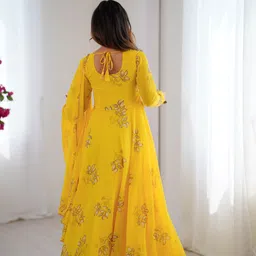 parv enterprise Printed Georgette Stitched Anarkali Gown image 4