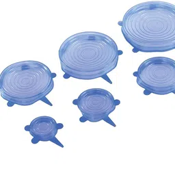 ablue clipper Microwave Safe Silicone Stretch Lids Reusable Flexible Covers for Bowls, Plates 8.07 inch, 6.5 inch, 5.71 inch, 4.53 inch, 3.74 inch, 2.56 inch Lid Set, Pack of 1-picture-28