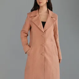 honnete 100 % Polyester Solid Coat For Women image 4