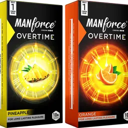 Overtime Orange & Pineapple 3in1 (Ribbed, Contour, Dotted) Condoms - 10s (Pack of 2) Condom-image-79