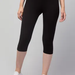 Women Cotton Lycra Capri Women Black Capri-image-27