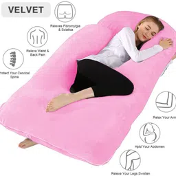 J Shape Microfibre Solid Pregnancy Pillow Pack of 1-image-99