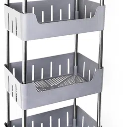homanta Multi-Purpose Plastic Storage Organizer 4-Tier Rack with Wheel Bathroom & Office Plastic Kitchen Trolley-picture-40