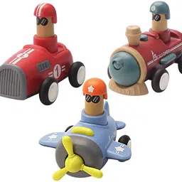 hinik Push and Go unbreakable toy Set for Kids _ Plane,Train-picture-17