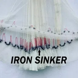 purkait fishnet CAST FISHING NET, HEIGHT 10feet, ROUND 46feet, 10mm MESH, WEIGHT 3.5kg. Fishing Net image 4