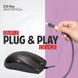 zebion Z70+ with 3 year warranty Wired Ambidextrous Optical Mouse image 5