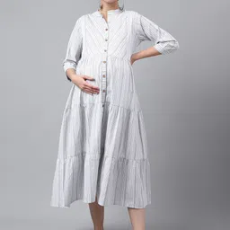 negen Women Fit and Flare White Midi/Calf Length Dress-picture-13