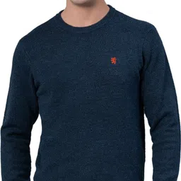 red tape Men Self Design Round Neck Blue Sweater-picture-10