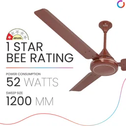 polycab Charisma Plus 1200 mm High Speed Ceiling Fan 100% Copper Winding Motor 1 Star 1200 3 Blade Ceiling Fan image 3