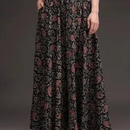 dolsia Women Flared Black Viscose Rayon Trousers-picture-11