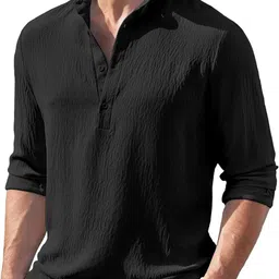 madhavista Men Solid Cotton Blend Straight Kurta-picture-19