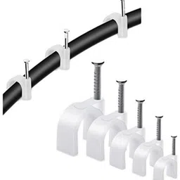 Skc Wire Fastener Circle Cable Clips with 5 mm Diameter, Set of 100 Pieces Cable Protector image 3