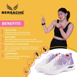 bersache Casual Sneaker Shoe for Women|Cushion Insole,Slip-Resistance Casuals For Women's Sneakers For Women image 2