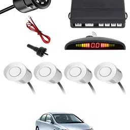 zplus Car Parking Sensors - Set of 4 with Reverse Parking Camera (White)-64 Safety of Passengers/Car One Alarm Kit-2376 Parking Sensor-picture-18