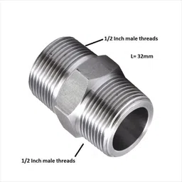 implemental 1/2 Inch to 1/2 Inch Male Threaded GI Screwed Hex Nipple | Pipe Quick Connector Faucet Nozzle image 2