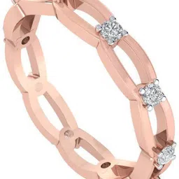 Diamtrendz Jewels Certified Real Diamond Chain Band 14kt Diamond Rose Gold ring-image-4