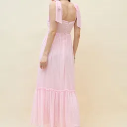 aayu Women Layered Pink Maxi/Full Length Dress image 2