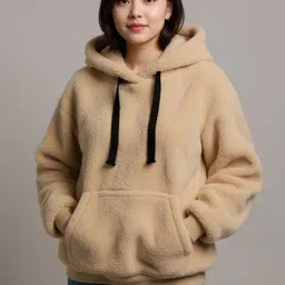 fairiano Women Full Sleeve Self Design Hooded Sweatshirt-picture-21