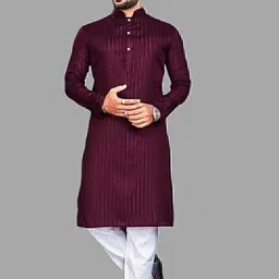 shree sundha Men Cotton Blend Kurta Pyjama Set-picture-28