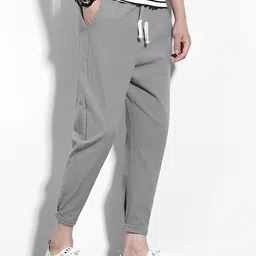 chenecloth Pack of 2 Men Solid Grey, Black Track Pants image 3