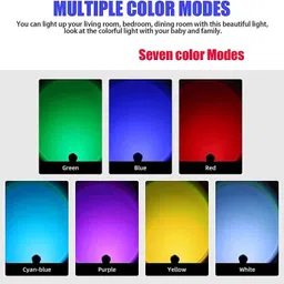 En ligne Sunset Night Light Lamp Projector, 360 Degree Rotation USB Night Light Network Red Light for Home Bedroom R13 (7 Colors + 13 Functional Modes)Pack of 1 Led Light image 4