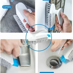rhhg ecom Tile Grout Cleaner Brush 4 in 1 Scrub Brush for Floor, Corner, Window, Sink Plastic Wet and Dry Brush image 3